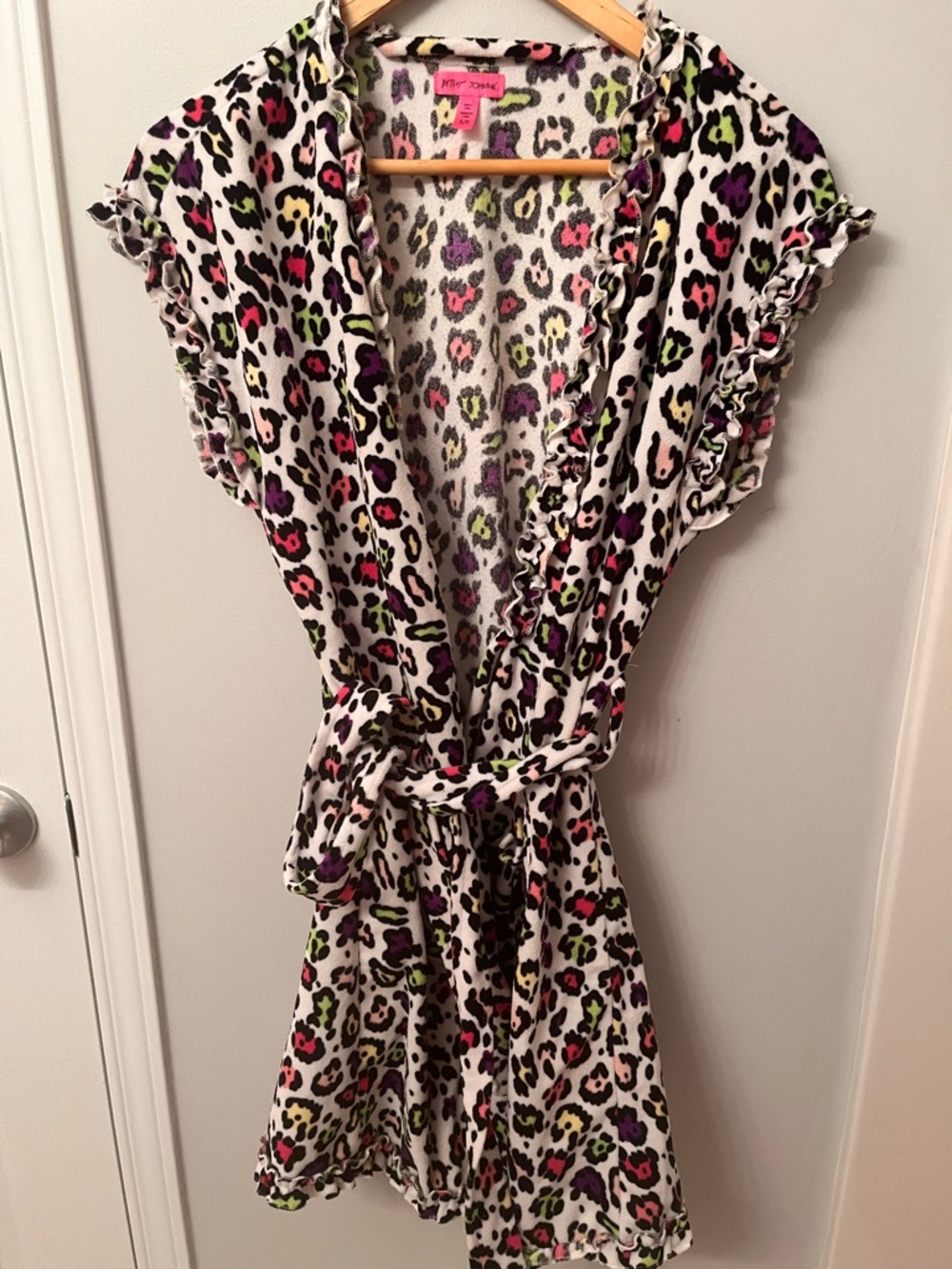 Betsey Johnson Multicolor Leopard Print Robe